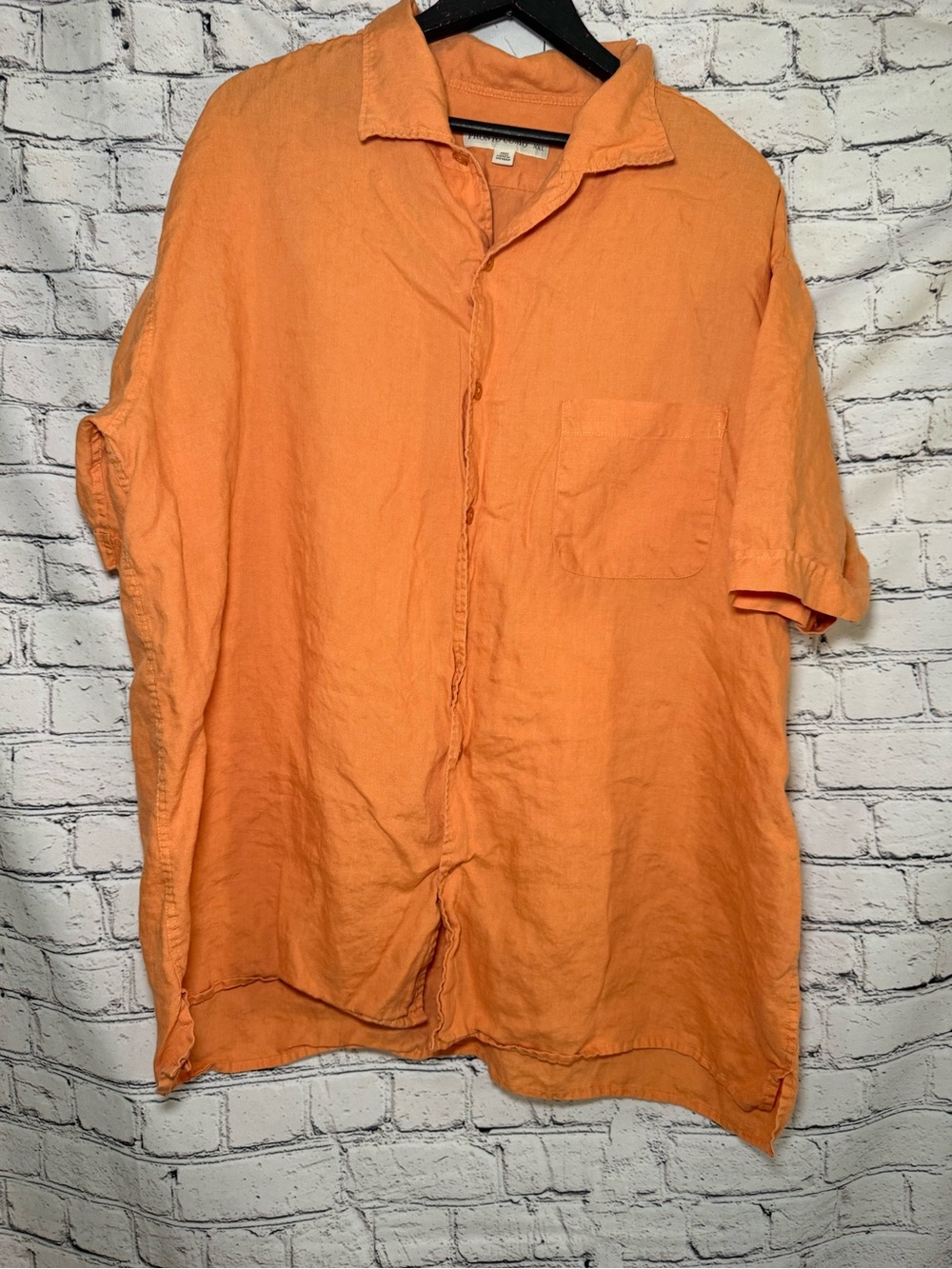 Pronto-Uomo. Orange button up. Size XXL